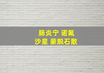 肠炎宁 诺氟沙星 蒙脱石散